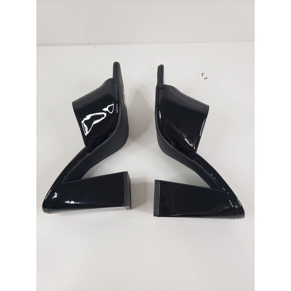 Open Square Toe Heels in Black Patent Leather - Size 5.5 - Picture 5 of 6